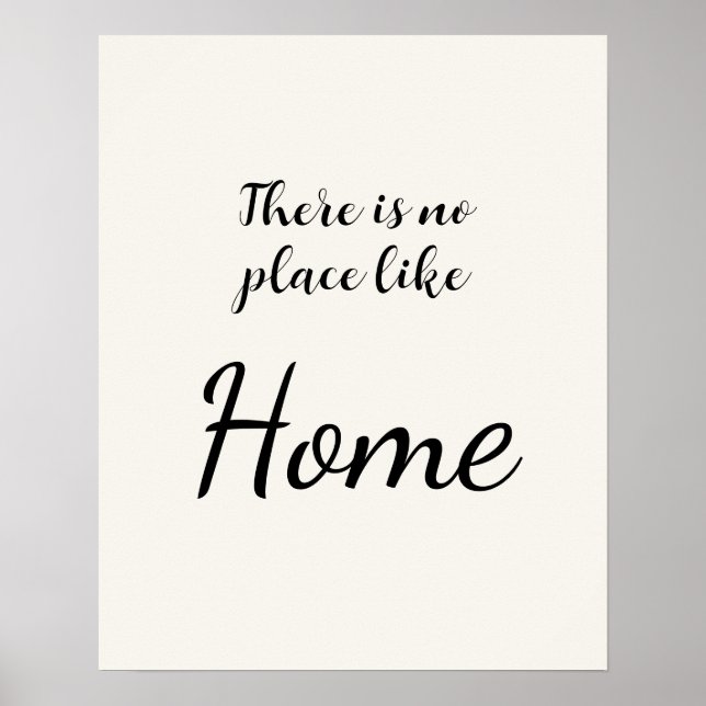 Poster Minimalist No Place Like Home White (Frente)