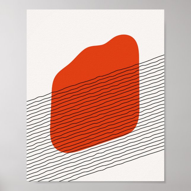 Poster Minimalist Organic Shape and Line Art Abstract (Frente)