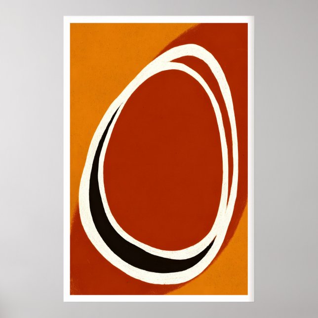 Poster Minimalist Oval Wall Art, Bold Line Work, Negative (Frente)
