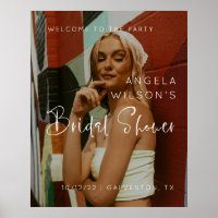 Minimalist Photo Bridal Shower Welcome Sign