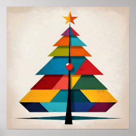 Poster Minimalist Pop Art Geometric Christmas Tree