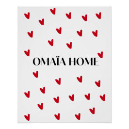 Pôster Minimalist Red Hearts Wall Art
