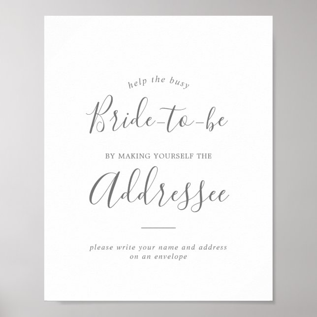 Poster Minimalist Silver Address an Envelope Sign (Frente)