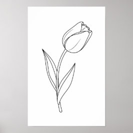 Poster Minimalist Tulip Line Drawing