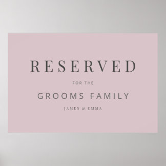 Poster Minimalist Wedding Sign Dusky Rose