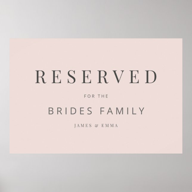 Poster Minimalist Wedding Sign Warm Blush (Frente)