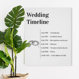 Pôster Minimalist Wedding Timeline poster