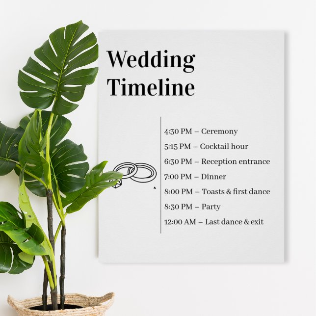 Pôster Minimalist Wedding Timeline poster (Criador carregado)