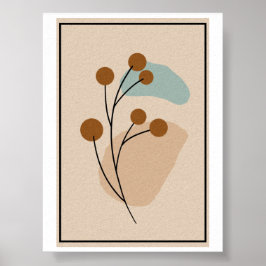 Poster Minimalista Abstrato Botânico Estética da Natureza