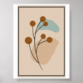 Poster Minimalista Abstrato Botânico Estética da Natureza