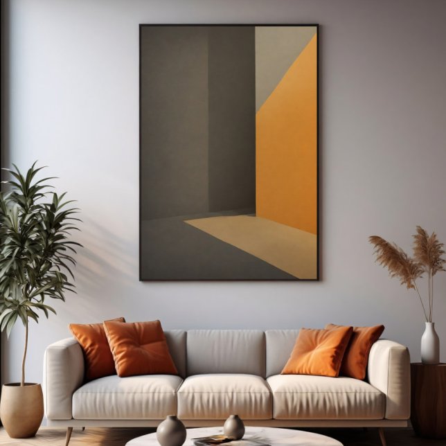 Poster Minimalista Abstrato Laranja e Cinza (Criador carregado)
