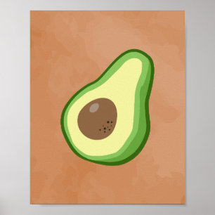 Poster Minimalista da Fruta Avocado