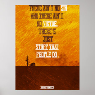 Poster minimalista das citações de John Steinbec