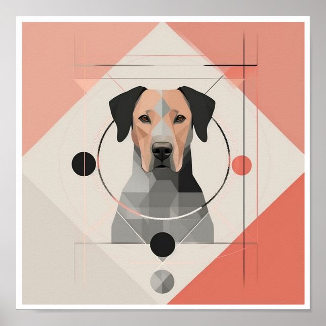 Pôster Minimalista de Cachorro Abstrato (Frente)