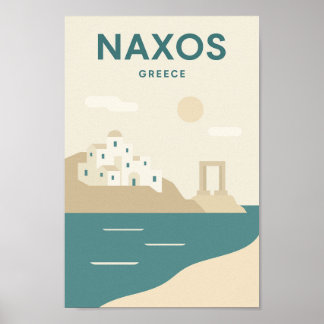 Poster Minimalista de Grécia Naxos