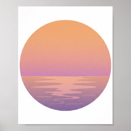 Pôster Minimalista do Oceano ao Pôr do Sol – Trópi