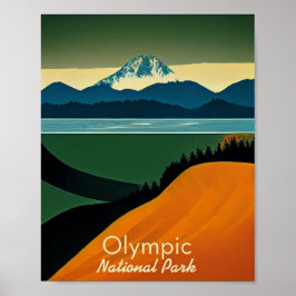 Poster Minimalista do Parque Nacional da olimpiadas