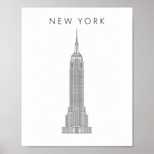 Poster Minimalista Empire State Building de Nova York