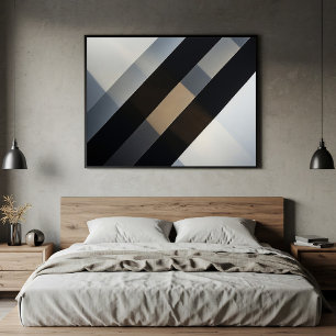 Poster Minimalista Geométrica Abstrata Neutra Diagonal