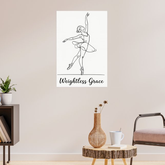 Poster Minimalista Line Art Ballerina (Sala de Estar 3)