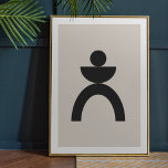 Poster Minimalista moderno Abstrato geométrico<br><div class="desc">Um abstrato moderno minimalista poster de silhueta com um escandinavo design geométrico de preto "scandi" em um caloroso fundo natural de cinza macia. O acessório perfeito para uma casa moderna.</div>