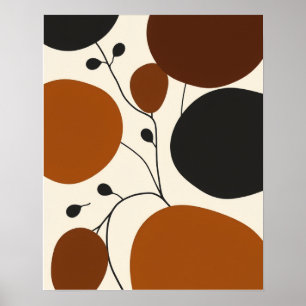 Poster Minimalista Moderno Silhueta Abstrata Terrosa