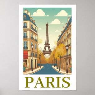 Poster Minimalista Paris França Torre Eiffel Parisiense