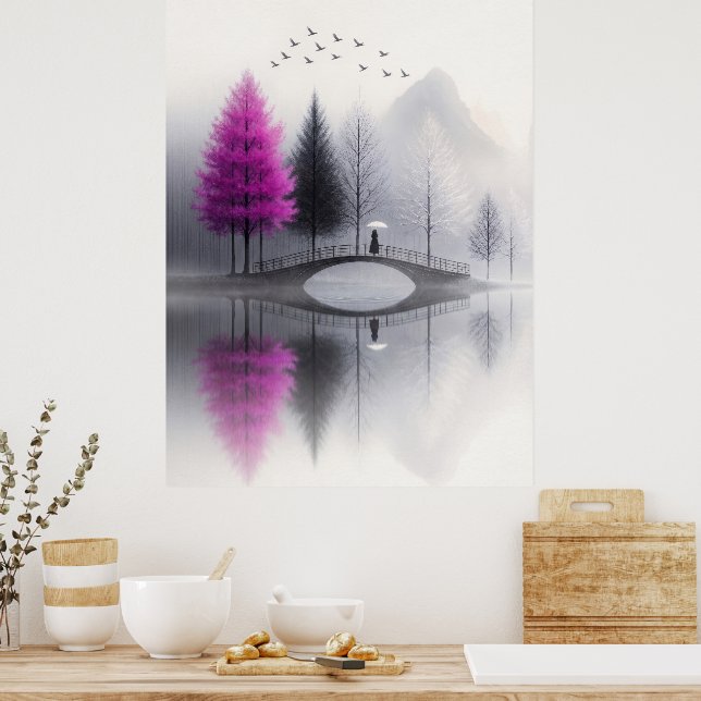 Poster Minimalista Ponte Nebulosa (Cozinha)