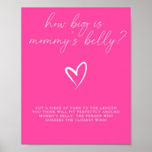 Poster Minimalista rosa - quão grande é a barriga da mamã