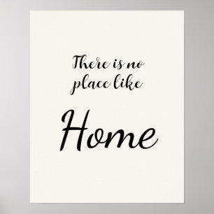 Poster Minimalista Sem Lugar Como Casa Branco