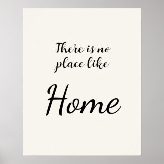 Poster Minimalista Sem Lugar Como Casa Branco
