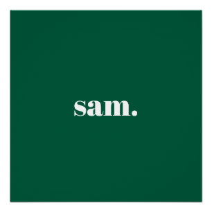 Pôster Minimalista texto personalizado negrito verde