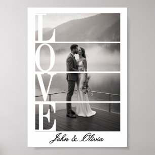 Poster Minimalista Tipografia de Amor Branco Personalizad