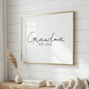 Poster Minimalista Vovó Desde Ano Tipografia de Letra de 
