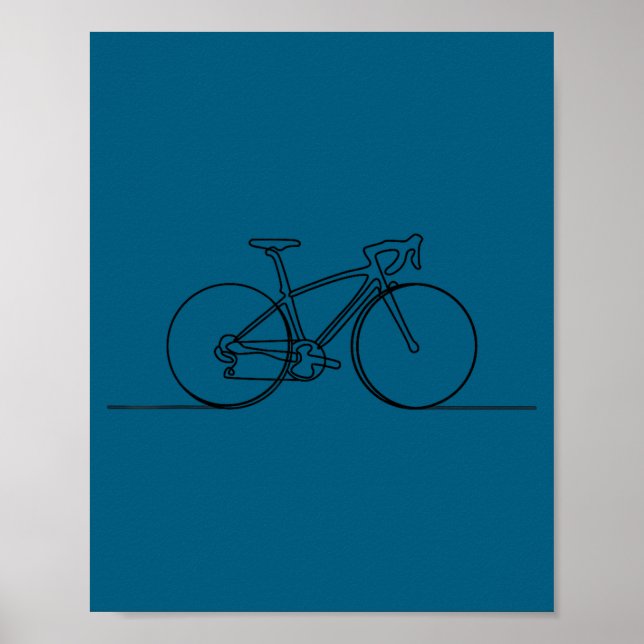 Poster Minimalistic Bicycle Cycling,bike Rider Mountainbi (Frente)
