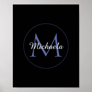 Poster Minimalistic circle modern monogram initial name