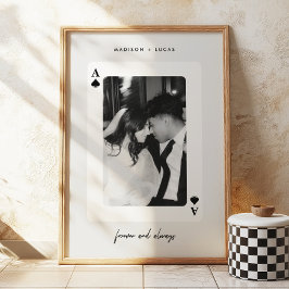 Poster Minimalistic Script Ace of Spades Couple Photo