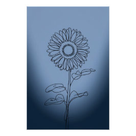 Pôster minimalistic sunflower