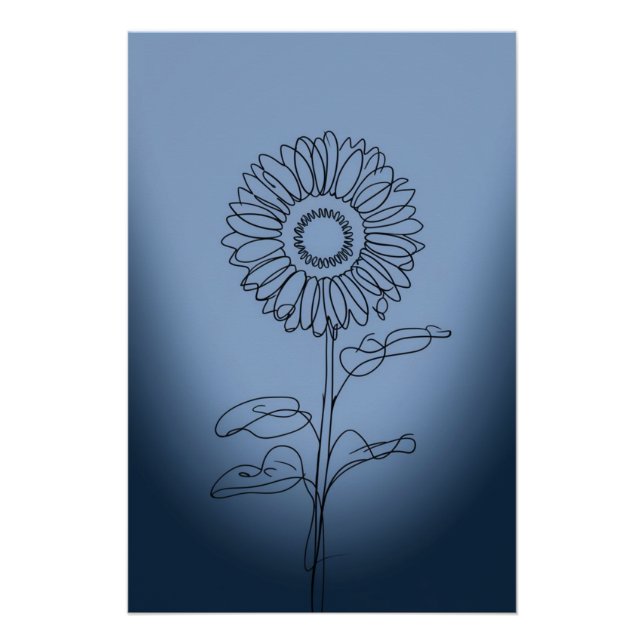 Pôster minimalistic sunflower (Frente)
