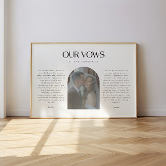 Poster Minimalistic Wedding "Our Vows" Photo Arch
