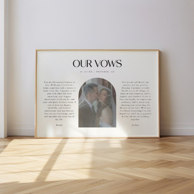 Poster Minimalistic Wedding "Our Vows" Photo Arch (Criador carregado)
