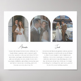 Poster Minimalistic Wedding Vows Script 3-Photo Arch