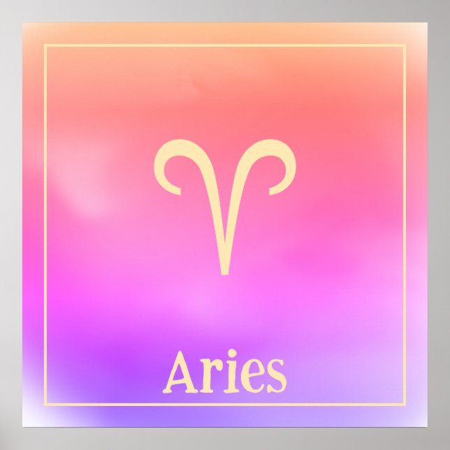 Poster Mínimo Aura Aries Zodiac (Frente)