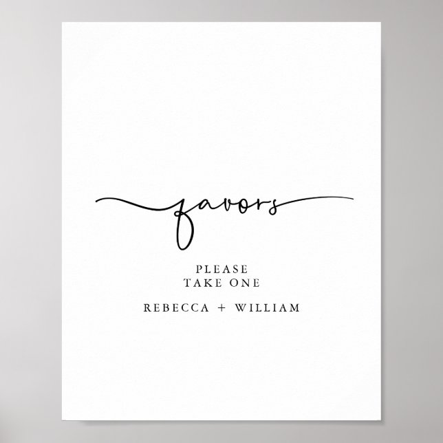 Poster Mínimo de Cartões de Script Manuscritos e Sinal de (Frente)