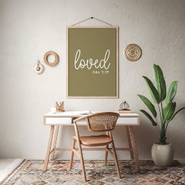 Poster Mínimo de citação de amor verde-oliva