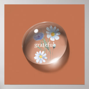 Poster Mínimo de Quebra Floral Grateful Art