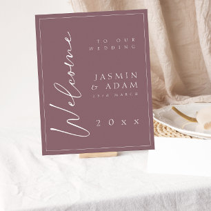 Poster Mínimo de Sinal de Boas-vindas do Casamento com Sc
