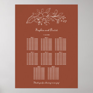 Poster Mínimo de Terracotta 8 Gráfico de Casamento de Mes