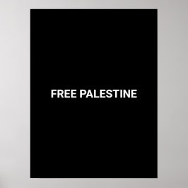 Poster Mínimo de texto personalizado preto da Palestina l