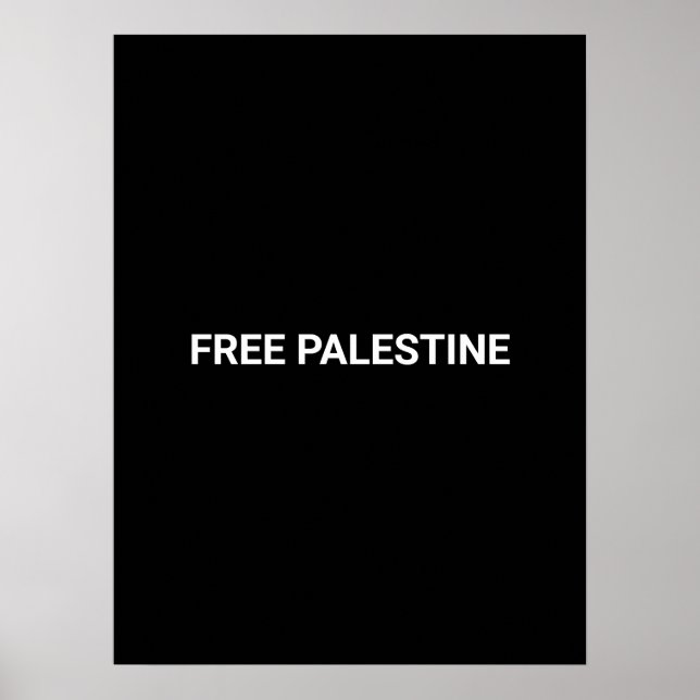 Poster Mínimo de texto personalizado preto da Palestina l (Frente)